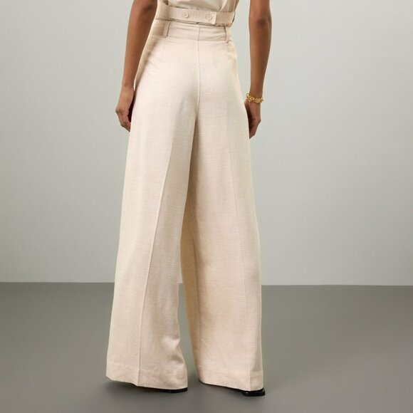 CeCe Pants - CeCe Pleated Wide Leg Trousers Off-White, 10